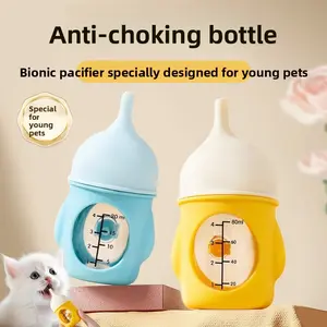 Pet Feeding Bottle for Kittens & Puppies - Anti-Choking Bionic Silicone Nipple, Gentle Feeding Tool for Newborn & Orphan Pets, Easy-Clean Nursing Bottle for Small Animals
