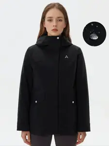 Women's Outdoor Casual Hooded Woven Jacket, Windproof Waterproof Pullover Coat Outerwear, Perfect for Spring & Fall Hiking Travel Daily Wear