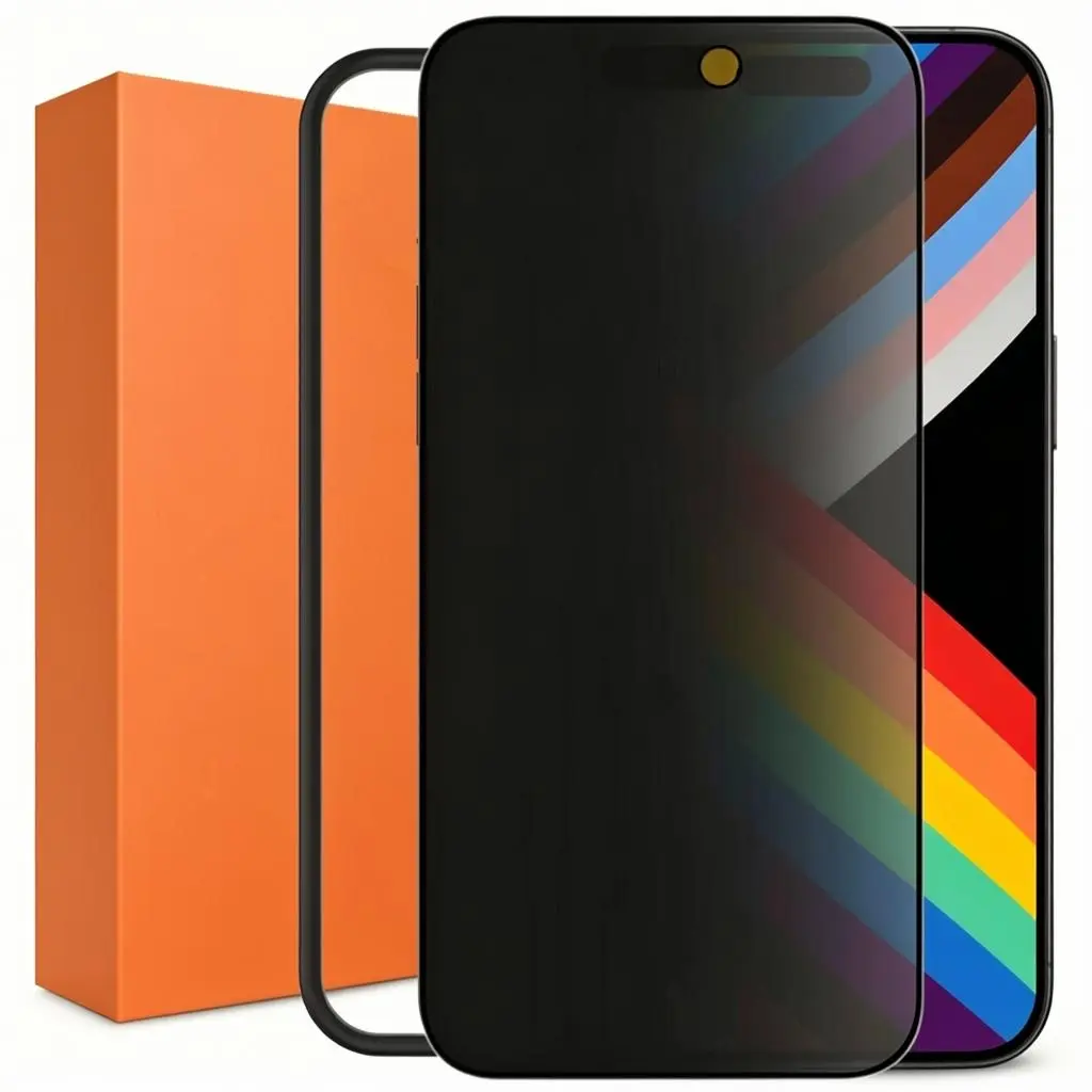 Premium Privacy Tempered Glass Screen Protector for iPhone 13/14/15/16/17 Pro Max Plus with Easy Installation Tool, Anti Spy Anti Glare Full Coverage Tempered Glass Film, Anti-Fingerprint, Case Friendly Smooth as Silk Protective Shockproof