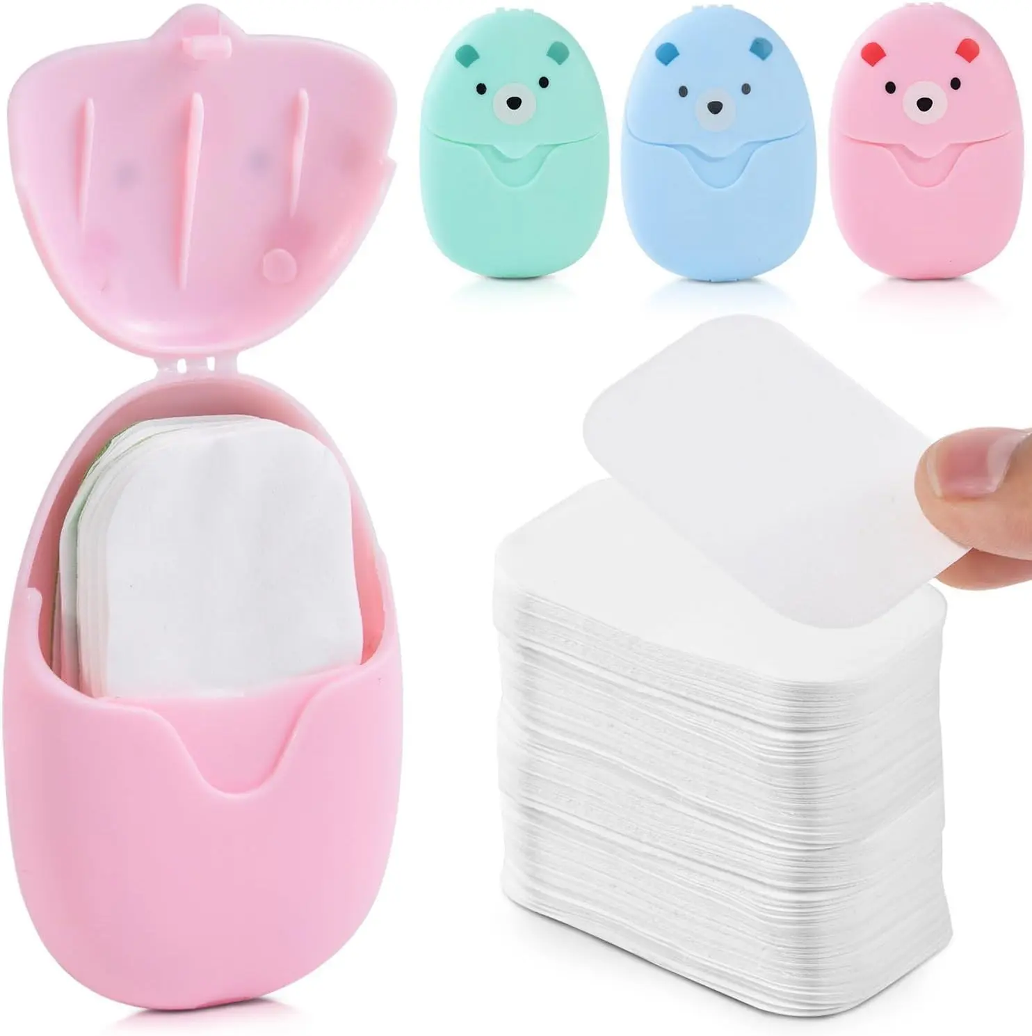 350/750/1550 Sheets Portable Soap Paper for Travel, Disposable Hand Soap Slices for Outdoor Camping Hiking
