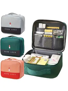 Large Capacity Portable Medicine Storage Box with Dividers, Zipper Medical Bag, Emergency Kit, Washable Fabric, Ideal for Home and Travel Emergency Supplies