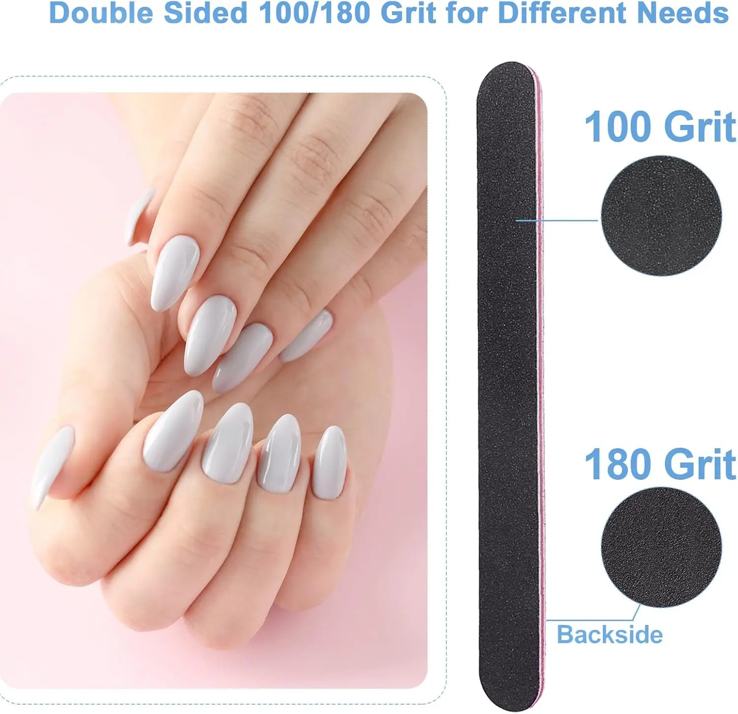 Nail File and Buffer Set, 4 Way Nail Buffers Shine Kit Professional ...