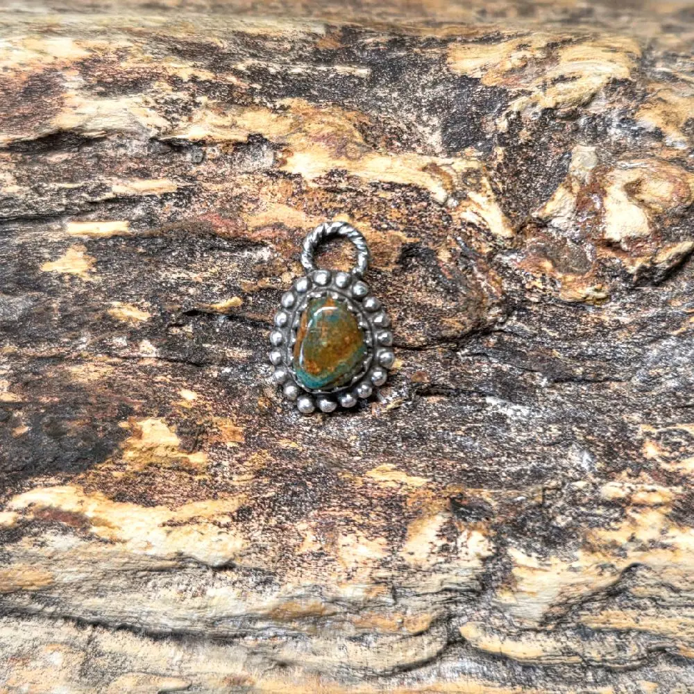 Sterling Silver Handmade Turquoise Charm
