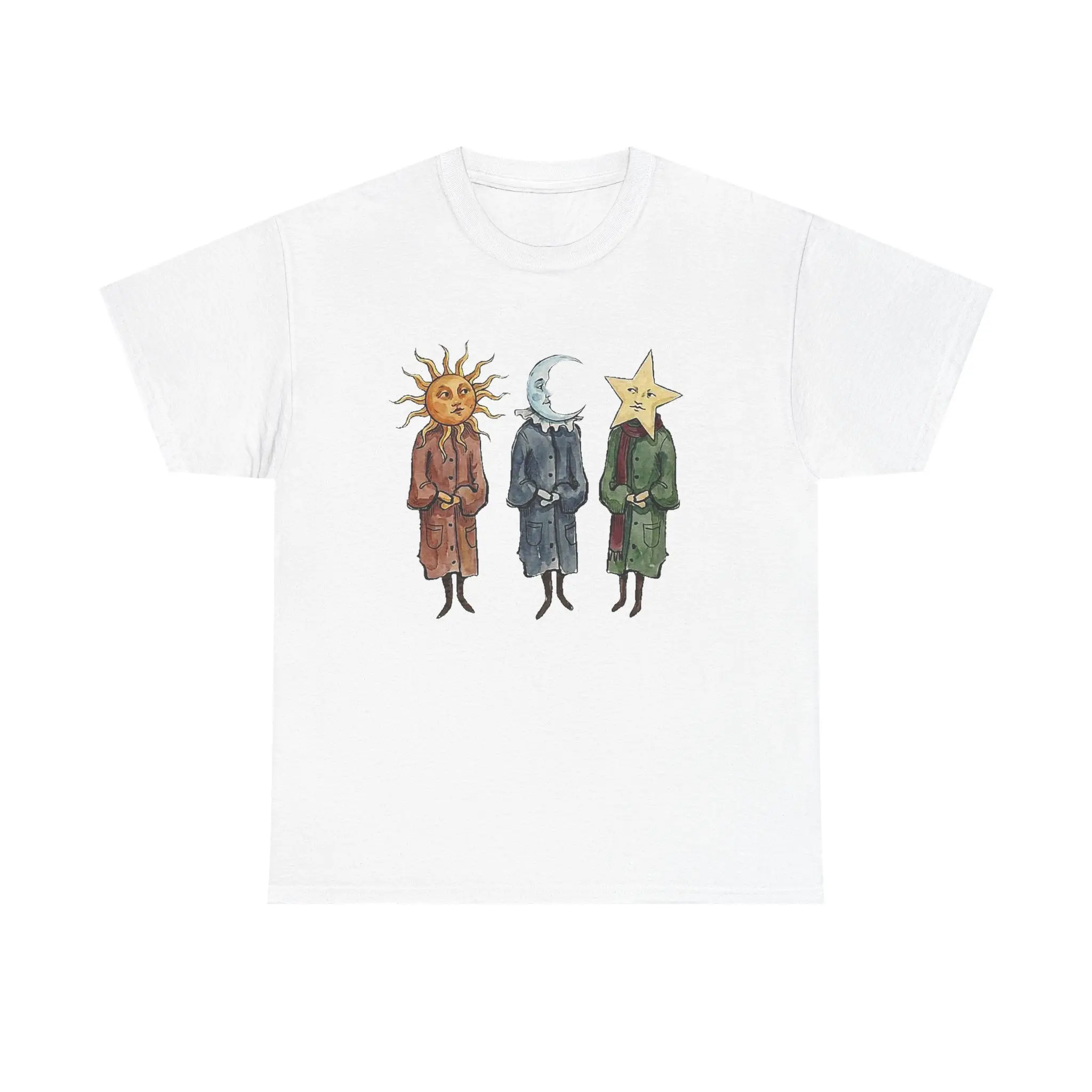 Sun Moon Star Graphic Unisex Tee | Cute Celestial Illustration