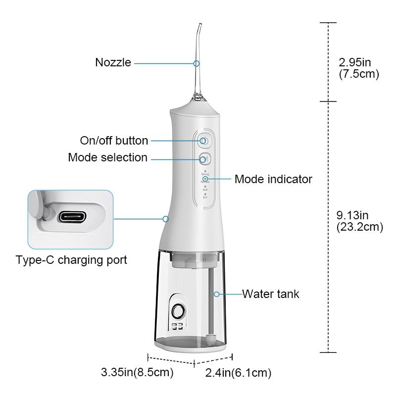 Wireless Oral Irrigator  Deep-Cleaning Water Flosser: 4 modes 4 nozzles  suitable for those with braces and sensitive teeth Rechargeable—ideal for home and travel | Fast USB charging