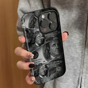 Trendy Tough Phone Case , Shockproof Rugged Cover Dual Layer Soft TPU Hard PC Bumper Hard Shell Design for iPhone 11 12 13 14 15 16 Pro Max Plus Money