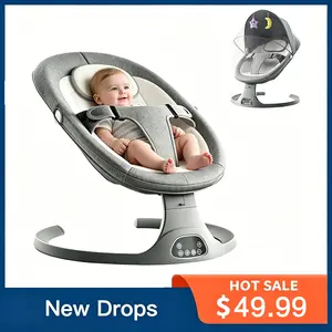 Electric Baby Swing for Infants  Portable Multi-Speed Rocker with Bluetooth Music, Remote Control & 5 Natural Sway Positions loungers girl boy need colum pio bebé point harness indoor baby rocker chair backrest adjustable Newborn Newborn 0-6 month