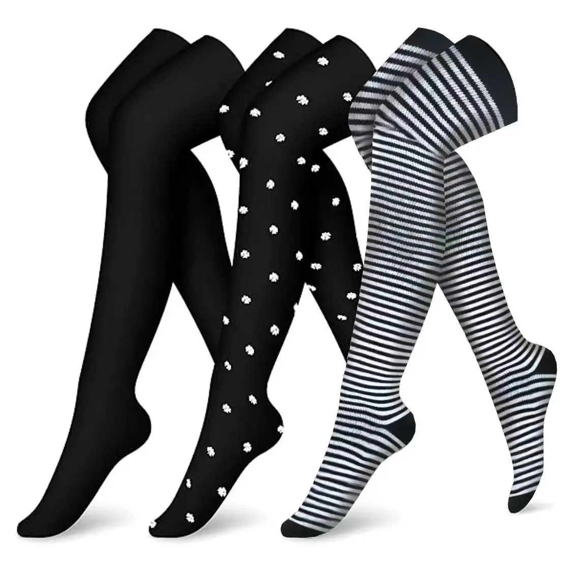 【YOOHOL】Compression Socks 3-Pack (20–30 mmHg) – Knee High Graduated Support Socks for Women & Men | All-Day Comfort for Long Standing, Travel & Daily Wear