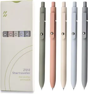 Gel Pens, 5 Pcs 0.5mm Black Ink Pens Fine Point Smooth Writing Pens, High-End Series Pens for Journaling Note Taking, Cute Office School Supplies Gifts for Women Men