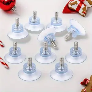 8pcs M6 Screw Rubber Suction Cups, 3.51cm Transparent with Metal Screws - Ideal for Glass Table Top Replacement & Holiday Decorations