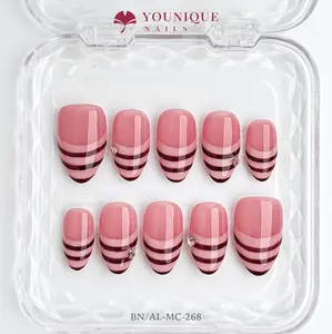 Younique Nails 2026 | 10PCS 100% Handmade Press-On Nails | Reusable Colorful Art acrylic stylish 3D