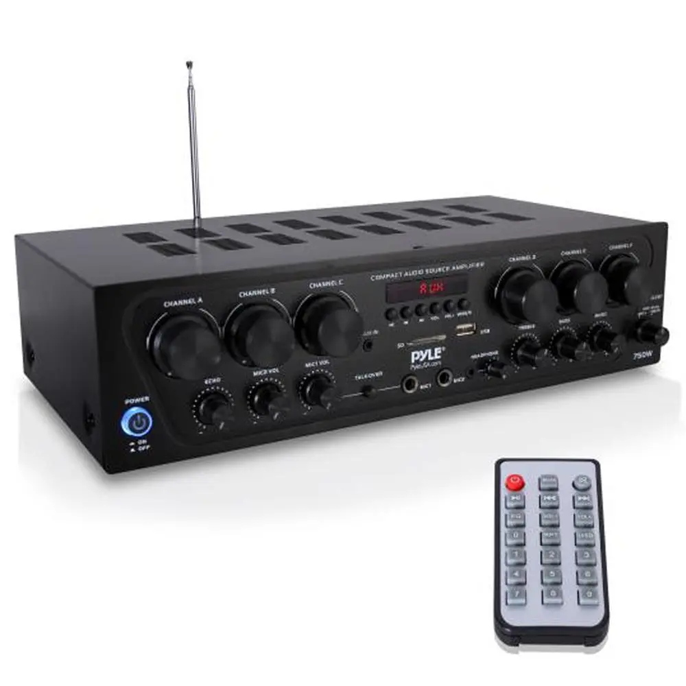 Pyle PTA62BT.5 Bluetooth Home Audio 750 Watt 6 Channel Amplifier Stereo Receiver Pyle PTA62BT.5 Bluetooth Home Audio 750 Watt 6 Channel Amplifier Stereo Receiver