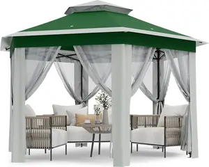 79.5" Portable Gazebo Tent, Outdoor Canopy Tent with Mosquito Netting, Double-Layer Pop Up Canopy for Backyard & Patio Furniture, Wether-Resistant Pergola, Carpa, Sun Shelter,
