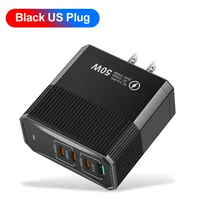 50W Fast Charger – 4-Port USB-C & USB-A Power Adapter for iPhone, Android Samsung Multi-Port Charger, High-Speed ChargingGallium nitride