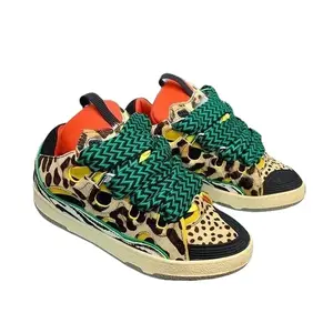 men's and women's classic curb bread shoes casual thick sole chunky trainers with wide shoelaces designer multiple colors shoes