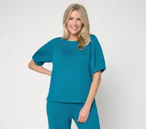 Me Time by Jennie Garth French Terry Pleated Sleeve Sweatshirt