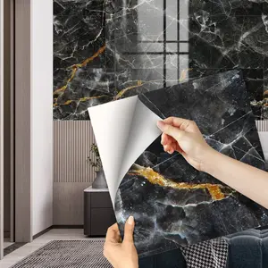 Marble Pattern Tile Sticker, 8pcs Waterproof Self Adhesive Marble Backsplash Wallpaper, Decorative Sticker for Home Living Room Bedroom, Home Decorations, Women's Gifts
