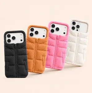 Puffer Bear Phone Case for iPhone 17 Pro Max - Cute 3D Puffy Jacket Design, Shockproof & Soft Touch, Trendy Aesthetic Gift for Girls, Full-Body Protection Cover (Fits 16/15/14/13) back cover airabag anti-fall