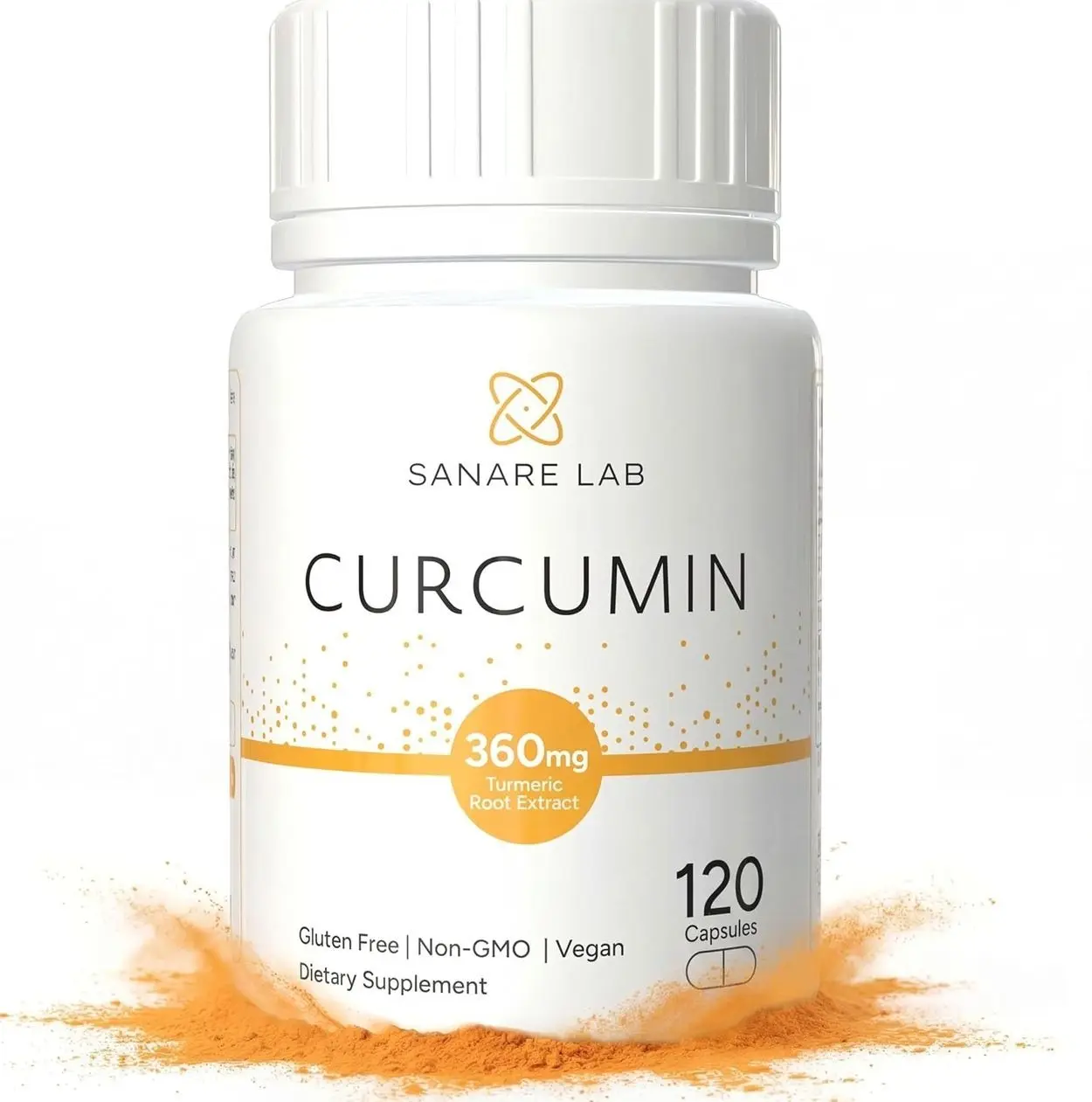 Curcumin Turmeric 360 mg per Serving (eq to 12 000 mg Turmeric), 120 Capsules w/Black Pepper & Phytosome Extract