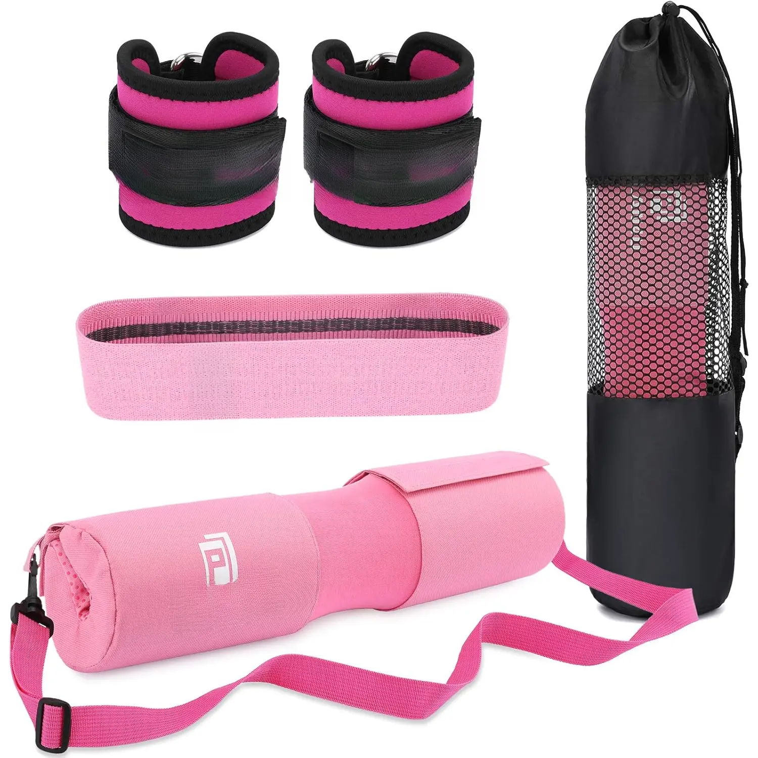 Barbell Pad Set for Squat  Thrusts, Upgraded Workout Foam Weight Lifting Bar Cushion Shoulder Neck Support with Anti-slip Grain, Fits Standard Olympic Bars & Smith Machine