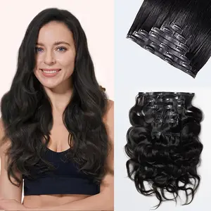 StarHair 100% Virgin Human Hair Seamless Invisible Edge Clip In Extensions Body Wave Straight 120G Natural Color Quick Weave No Salon Needed Easy To Install