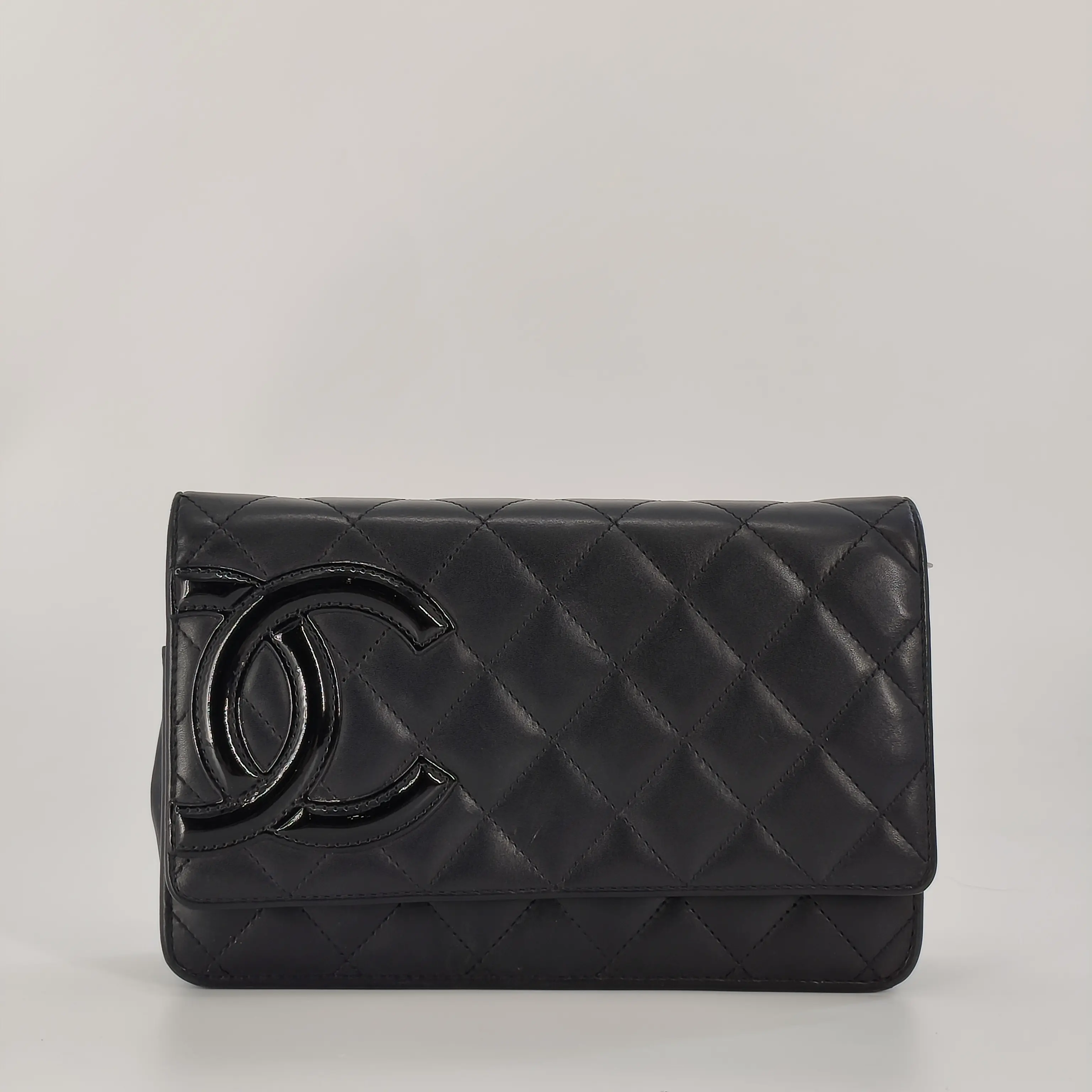 Pre-owned CHANEL Leather Shoulder Bags Black Quilted Cambon Ligne WOC Clutch Bag J00123 NO1