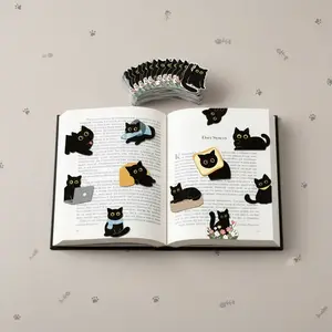 [Cute Black Cat Magnetic Bookmarks] 30pcs Assorted Cute Book Markers Clip Set | Fun Clips Book Accessories for Book Lovers | Kawaii Black Cat Bookmarks for Students, Teachers, Reading, Libraries, Office Accessories | Personalized Bookmark Gifts