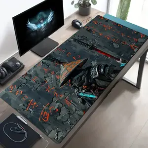 Large Rubber Gaming Mouse Pad, Made for Gaming, Samurai Design Style, Ideal for Office and Game Settings, Christmas and Halloween Gift Choice, Gaming Mousepad