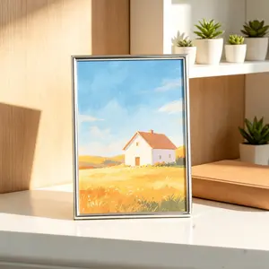Nordic Style Simple Electroplated Silver Metal Frame, Fits 4x6 5x7 6x8 8x10 Photos, Versatile Home Decor Item