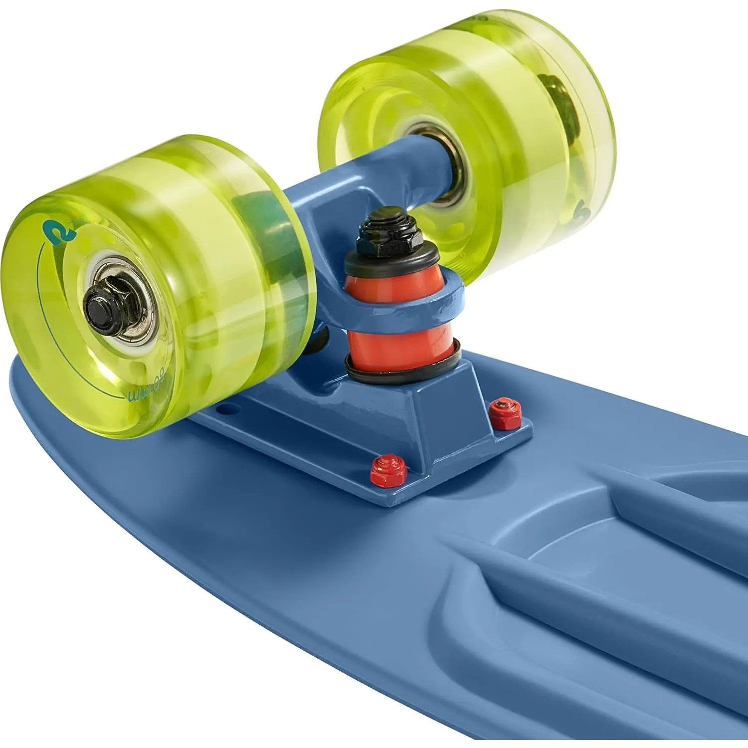 Mini Cruiser Skateboard 22.5" Classic Retro Plastic Cruiser Complete Skateboard with ABEC 7 Bearings and PU Wheels Compact Board w/Grippy, Molded Waffle Deck