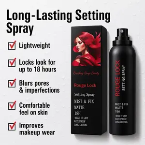 Rouge Lock Setting Spray - Lightweight, Long-Lasting, Blurs Pores & Imperfections, Comfortable Feel, Improves Makeup Wear, 18H