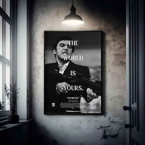 Tony - Scarface The World is Yours Classic Movie Posters Decor Decoration Gift Glossy Ornaments Print Wall Room Artistic Photo