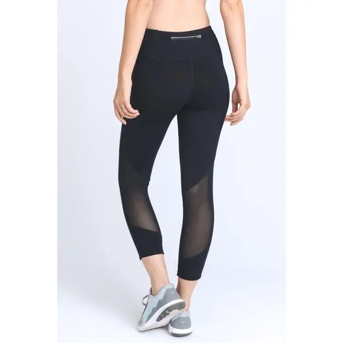 Mesh Panel Capri Leggings