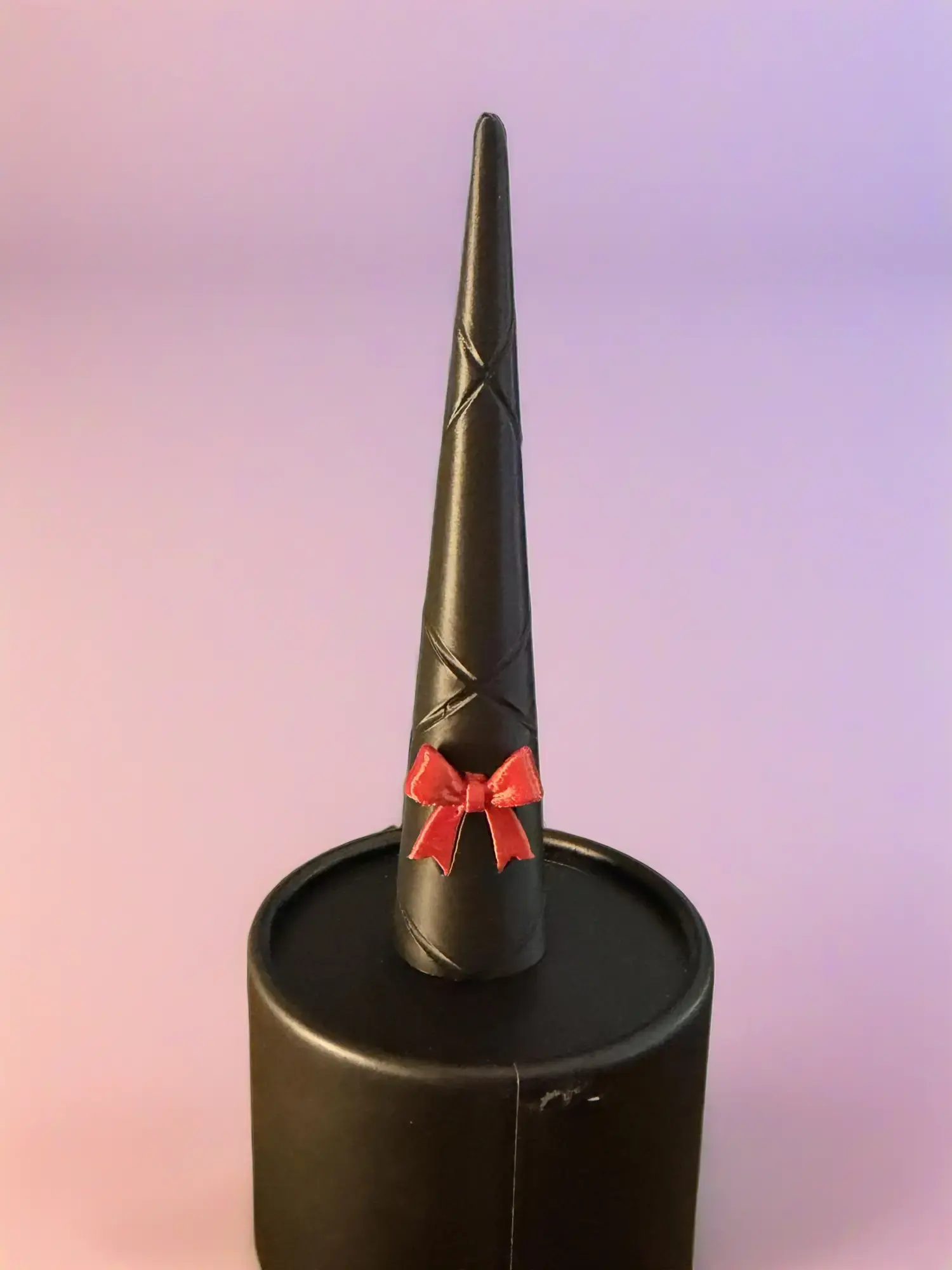 Ring Cone Black with red Bow 6 Inches Tall