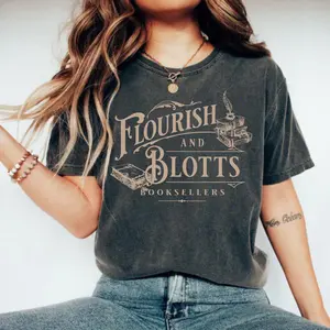 Comfort Colors Flourish and Blotts T-Shirt, Wizard TShirt, Vacation Shirts, Family Matching Magic School Tee, Wizard School Tshirt