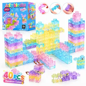 40pcs Colorful Macaron Soft Gel Blocks Stress Relief Toy, Sensory Stress Reliever, Stress Relief Tools, Safe Unisex Gift for Kids Aged 6+, Perfect Holiday Present