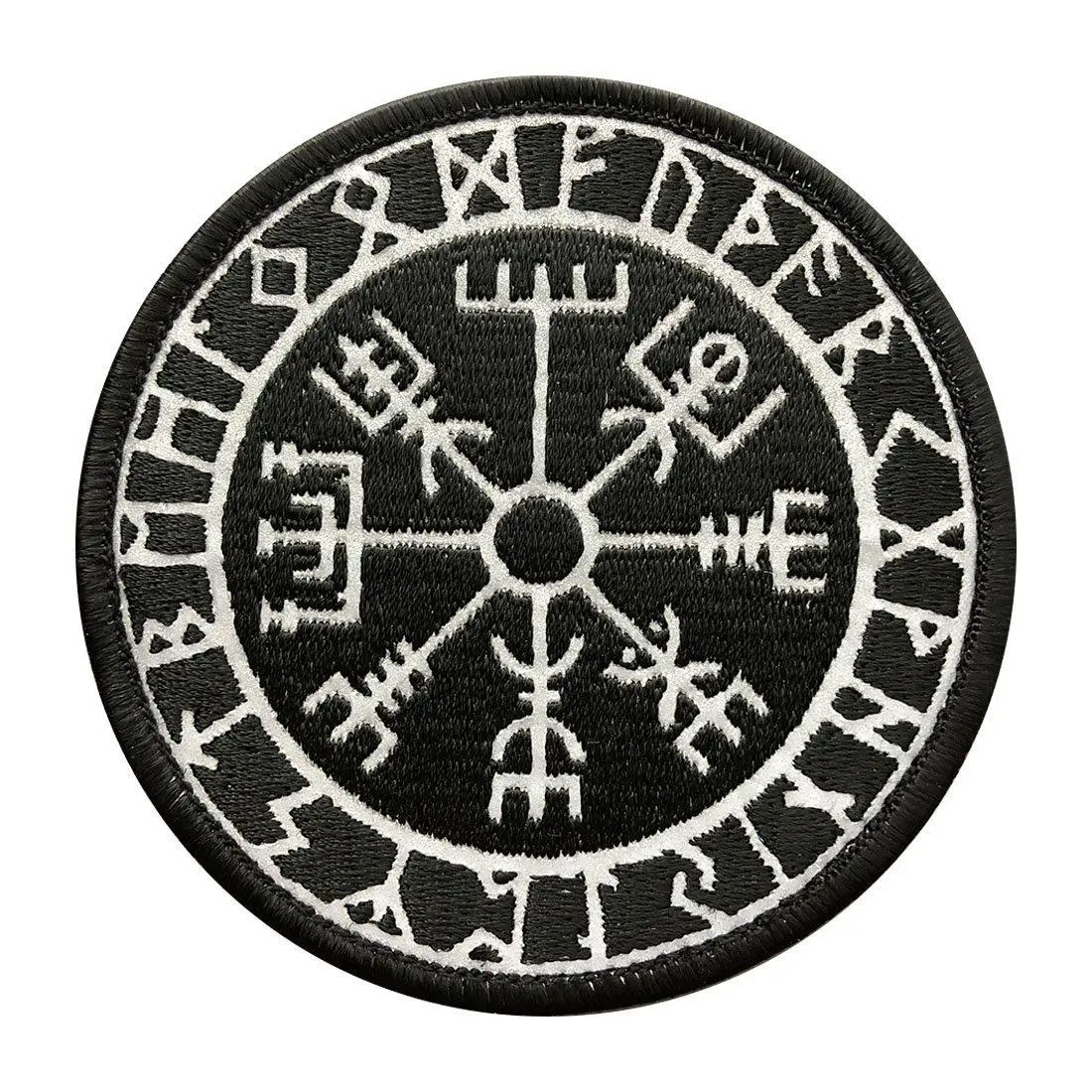 Reflective Viking Compass Vegvisir Tactical Hook Patch (REF1)