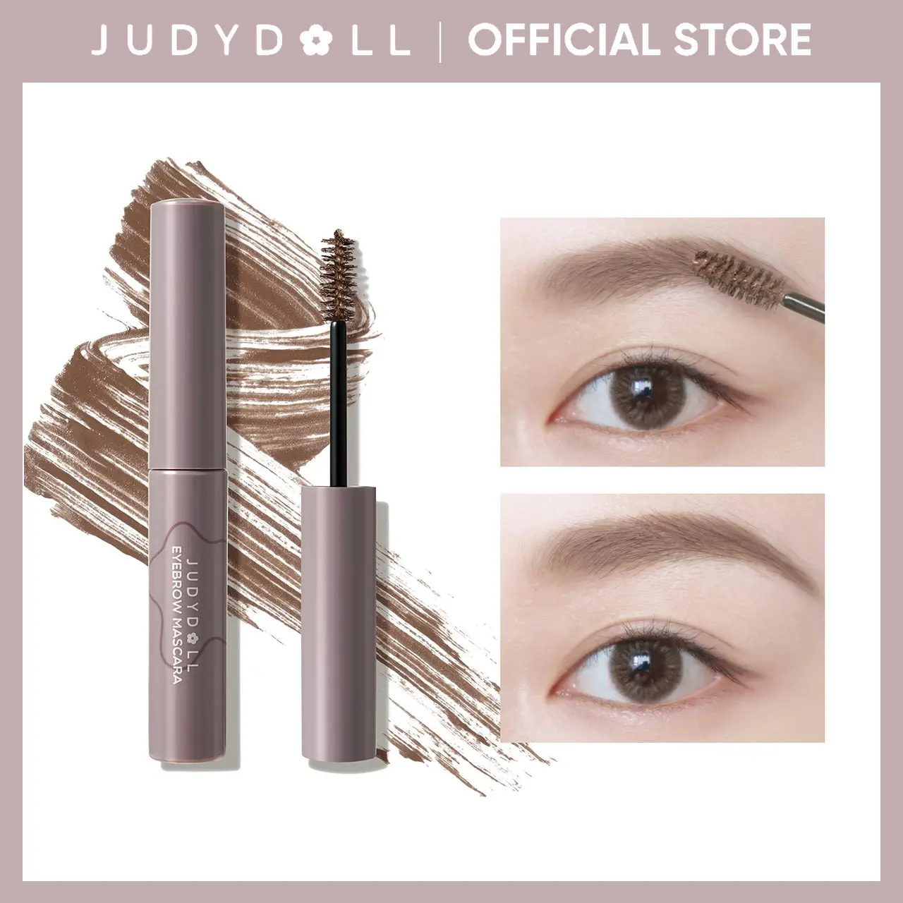 JUDYDOLL 2 IN 1 Eyebrow Mascara, Smooth Clump-Free Formula, Natural Color, Strong Hold & Long-Lasting, Easy to Use for Beginners, Gentle & Hypoallergenic for Sensitive Skin, Refresh Look, Summerwins
