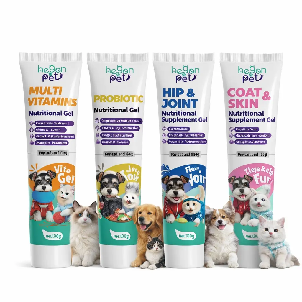 Hegenpet Concentrated Energy Supplement Paste (4 Flavors) - Premium Nutritional Gel for Picky Eaters - Boost Immunity & Vitality for Dogs & Cats
