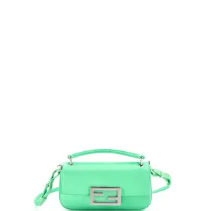 Pre-owned FENDI Satin Top Handle Bags Baguette Phone Pouch Silk by Rebag