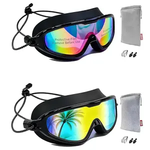 Aegend Swim Goggles with Bungee Strap No Leaking Anti Fog Youth Adult Swimming Goggles with Quick Adjust
