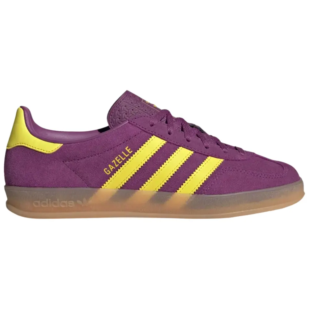 Adidas Originals Purple Women's Sporty Low Top Gazelle Indoor Sneakers Trainers, JS1415, Gold, Casual Wear