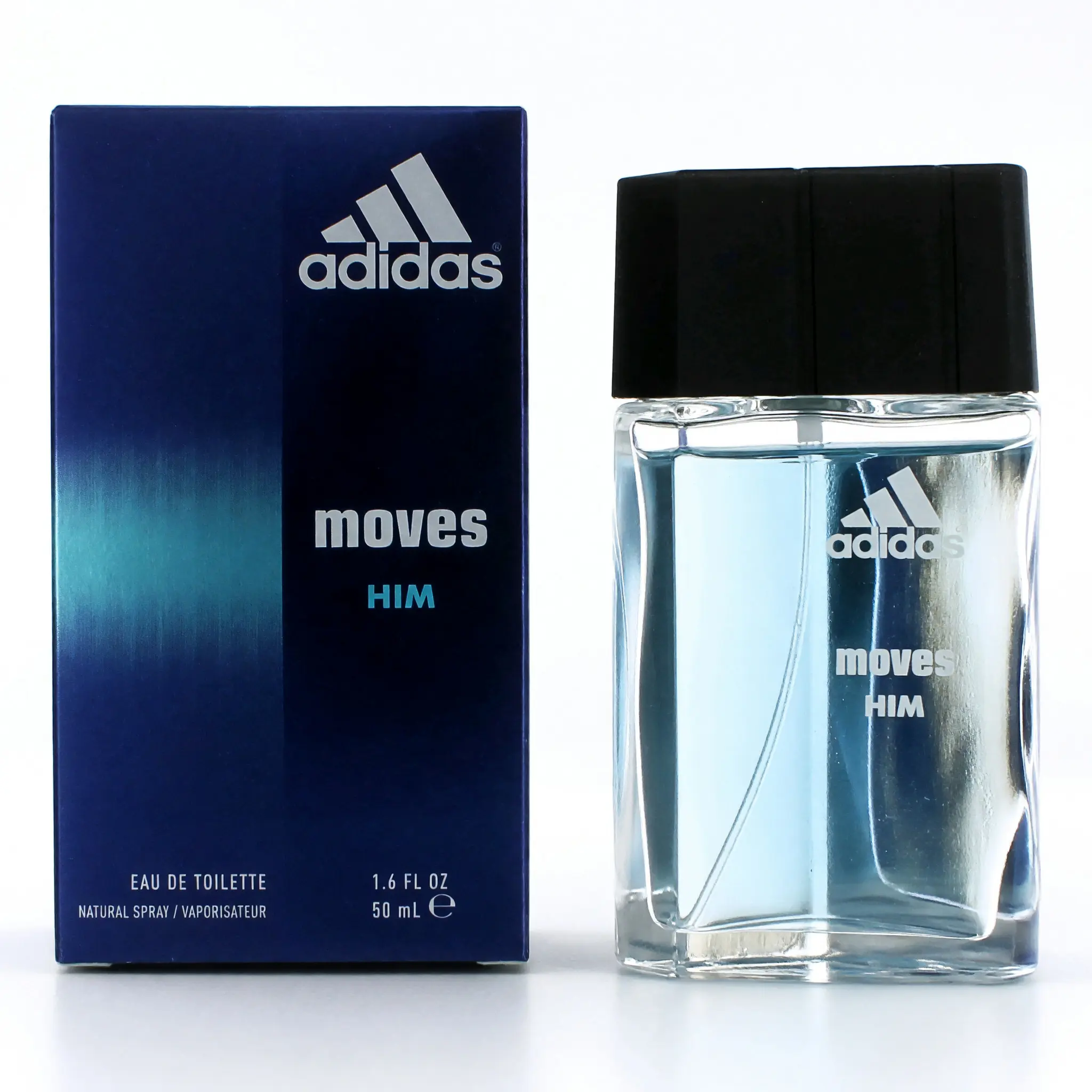Adidas Moves Eau de Toilette Spray for Men, Aromatic Spicy Men's Fragrance with Notes of Jasmine and Black Pepper, 1.6 oz, Spray Cologne Men's Fragrance