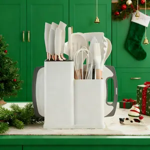 H   19-Piece Kitchen Set + Multifunctional Storage: End Kitchen Clutter! Full of ritual for cooking & stir-frying, boosts efficiency. Stylish, practical, complete set—perfect Christmas gift, a lovely surprise! Kitchenware Container Cookware