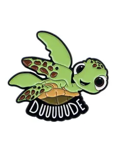 Charming Turtle Enamel Brooch Pin Clip, Cute Cartoon Style, Perfect for Clothes and Bags, Zinc Alloy Material, Mixed Color Design, Ideal Gift