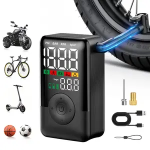 Portable Tire Inflator, Cordless Mini Air Compressor, 150 Psi Pressure Gauge, LED Lights, for Cars, Bikes, Motorcycles, Gifts, Digital Tire Inflator