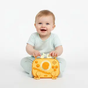 Baby Sensory Toy Musical Radio Busy Board, Silicone Teether, Montessori Educational, 6-12-18 Months, Travel Car Seat Toy, Boys & Girls