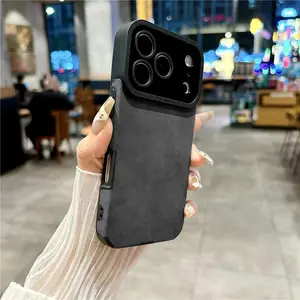 Luxury Leather Phone Case For iPhone 17Air 17 16 15 14 13 12 11 Pro Max Plus Shockproof Bumper Cover For iPhone Air Phone Accessories Smartphone Protective