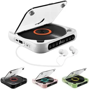 Portable CD Player with Bluetooth, Hi-Fi Sound 2000mAh Battery Boombox for Home/Car, Rechargeable Walkman CD Player with LCD Screen, Support CD/MP3/USB/AUX, Built-in Speakers & Headphone Jack (Withe)