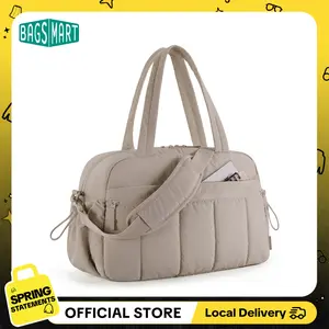 BAGSMART Puffy Lightweight Gym Travel Duffel Bag , 3 Sizes: M(Personal Item, With Wet Pocket)& L(Carry-On, With PVC Toiletry Bag)and Ita Bag Size(Clear Display Window) , Women's Weekender Bag SpringStatements